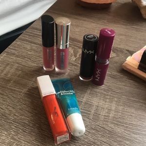 Set up lipstick and lip gloss